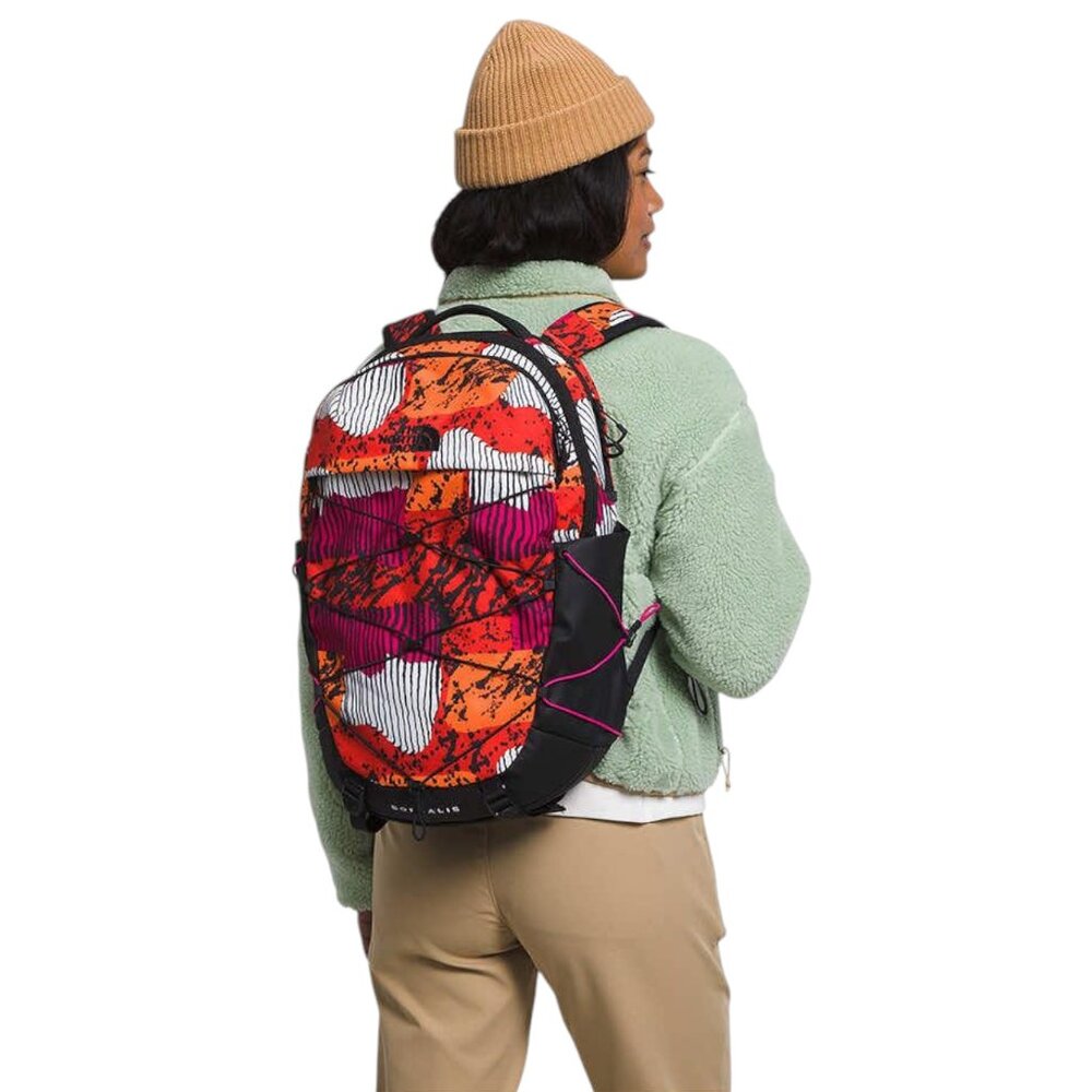The North Face Borealis Women's Backpack School Bag Fiery Red Abstract